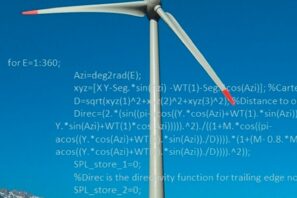 Windturbine mit Code zur Auswertung von Akustikmessungen